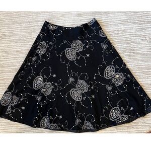 Black Embroidered Carole Little Skirt